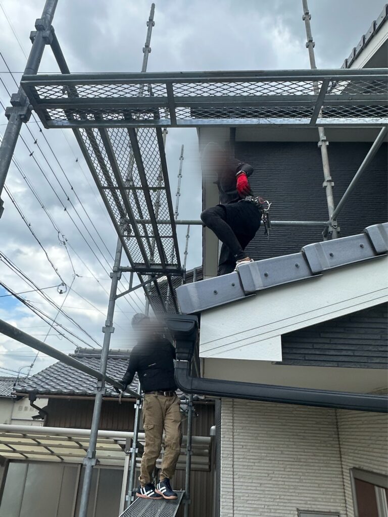 一宮塗装用足場組み立て工事！